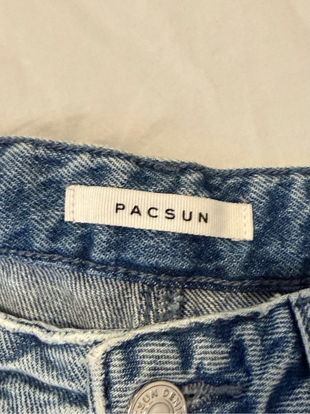 PacSun Embroidered Floral High-Rise Denim Shorts - Blue - Picture 3 of 5